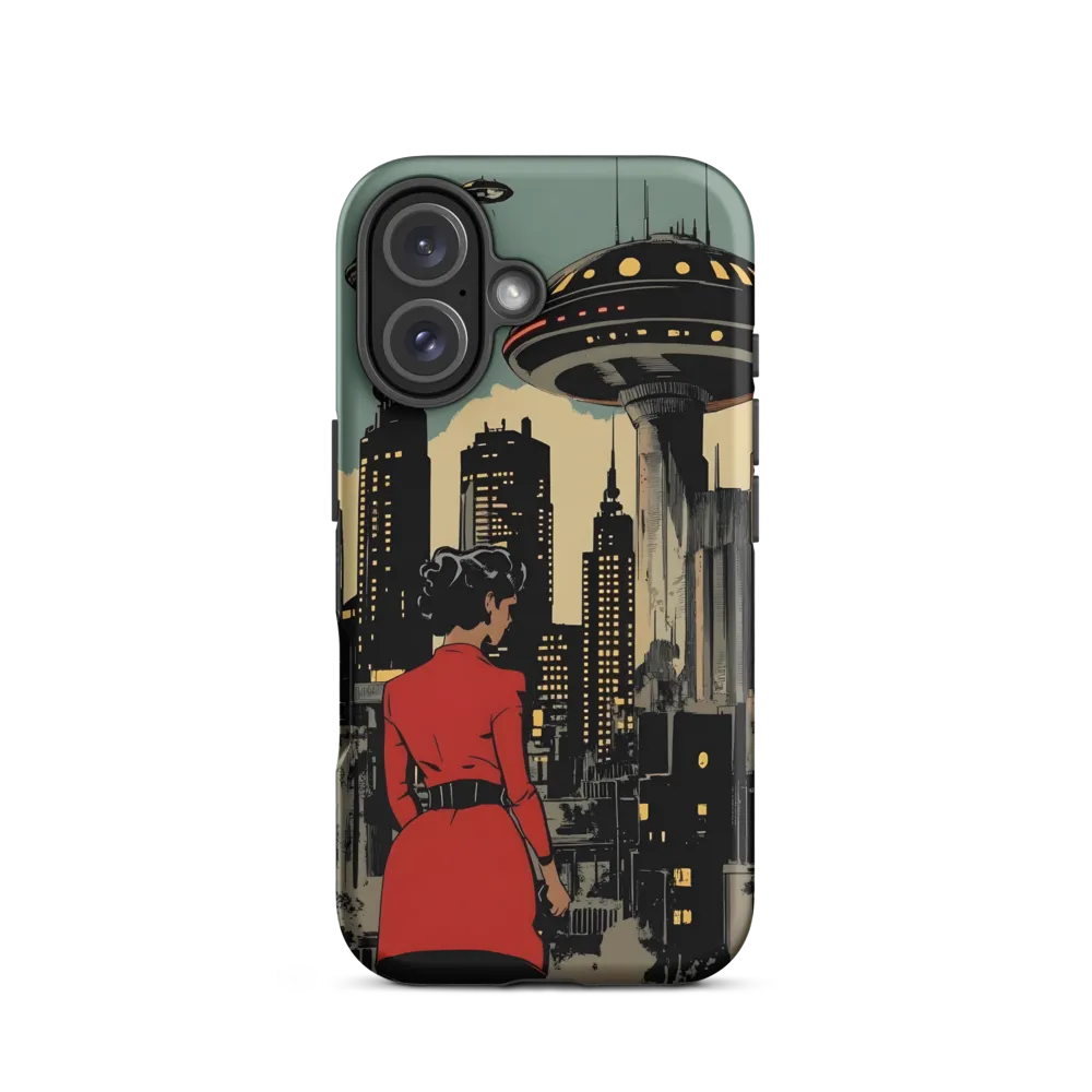 Envisioning Tomorrow: A Retro Futuristic Landscape | Phone Case