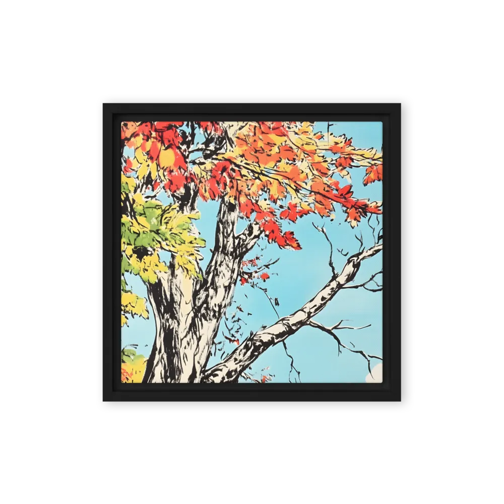 Autumn's Embrace | Canvas with Black Frame | 12″×12″