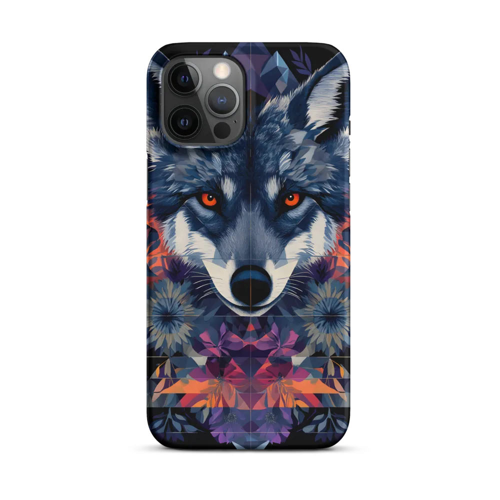Mystical Wolf Amidst Floral Geometry