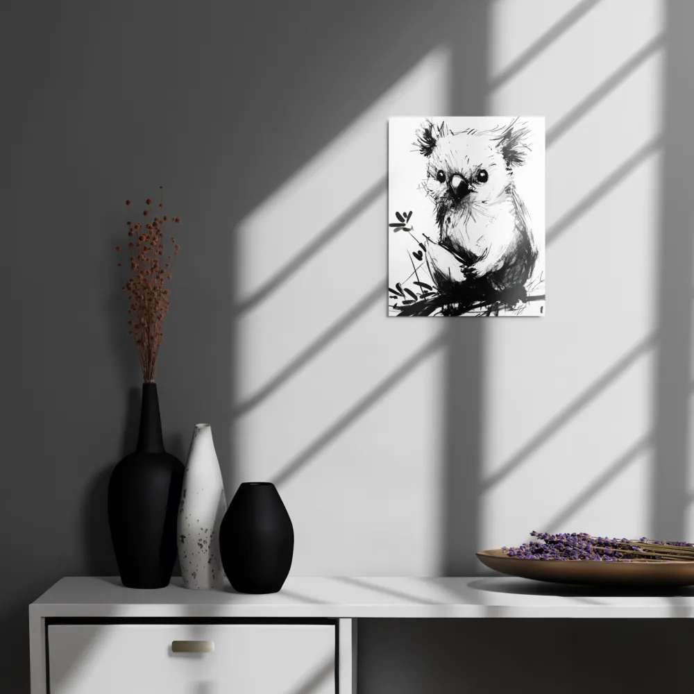Whimsical Koala in Ink | Metal Print | 11″×14″