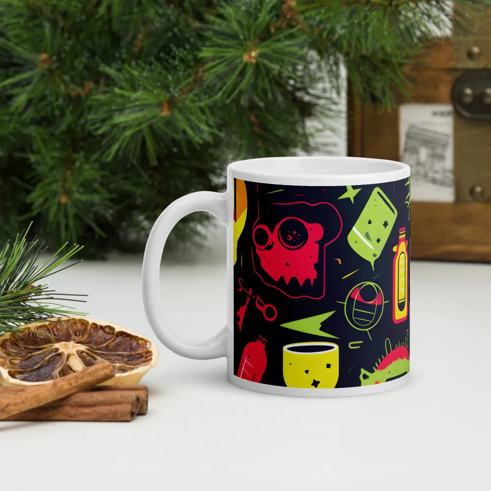 Neon Revelry: A Quirky Exploration of Modern Pop Art | Mugs | Multiple Sizes & Colors