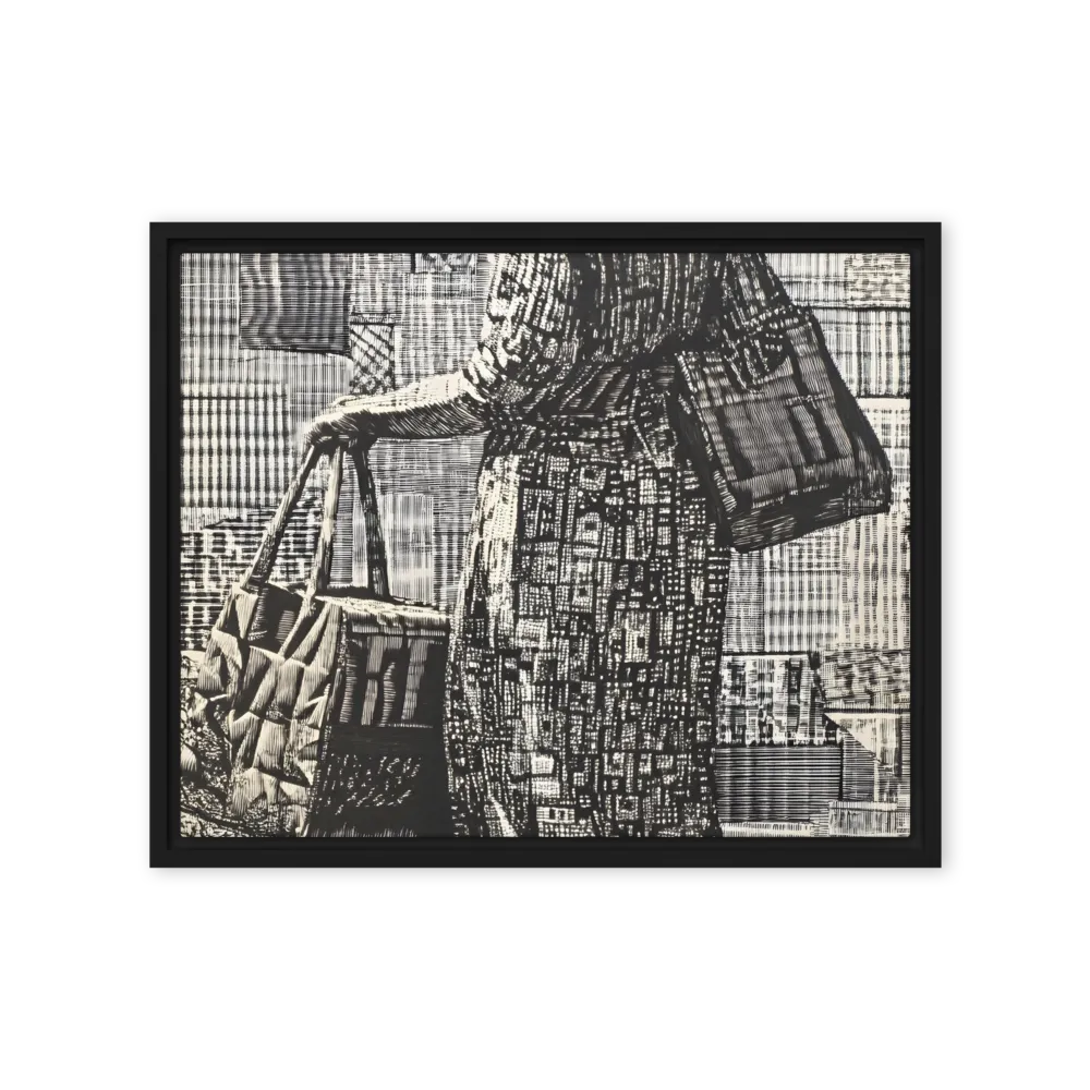 Urban Reflections: A Shopping Narrative | Canvas with Black Frame | 16″×20″