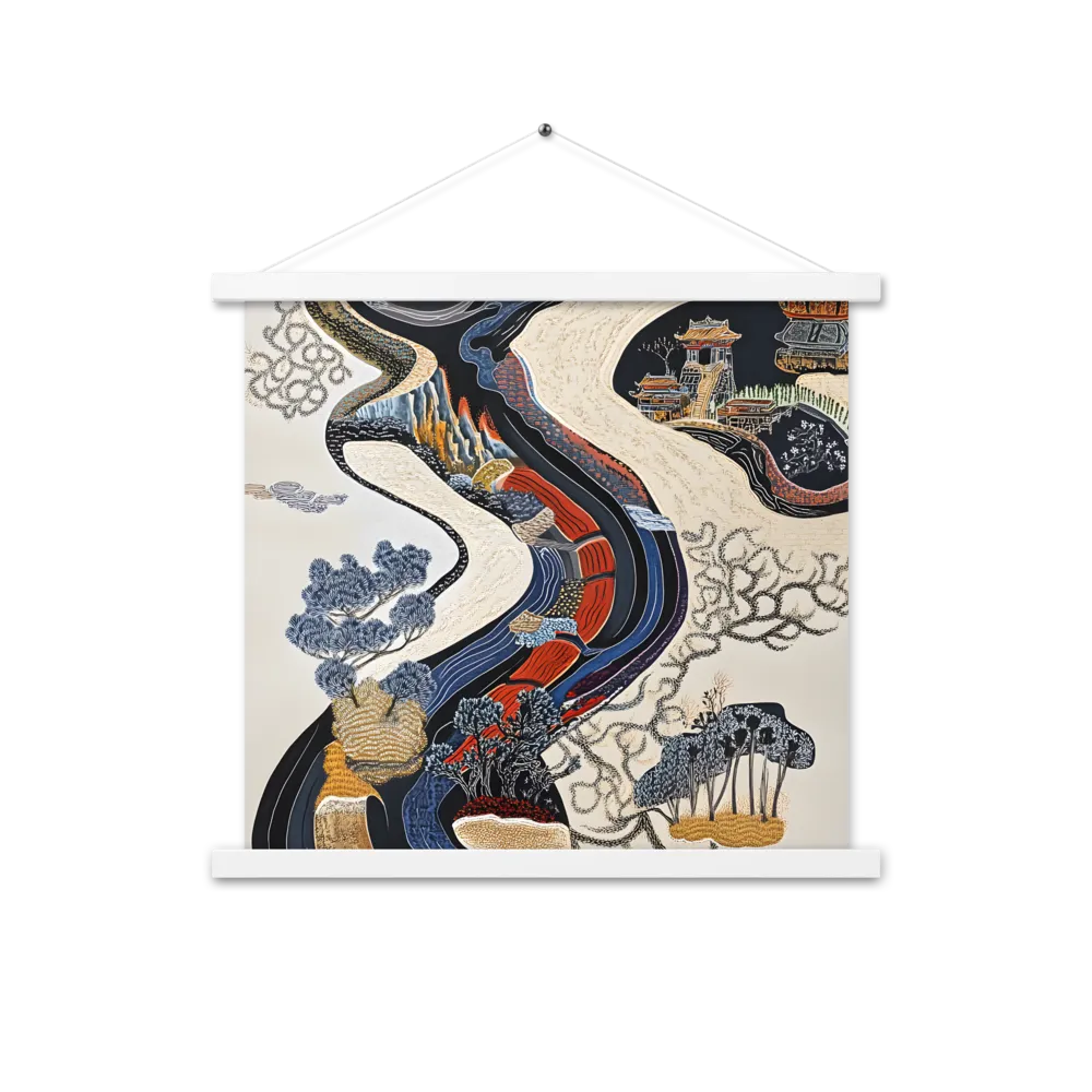 Flow of Tranquility | Poster With White Wood Hanger | 18″×18″