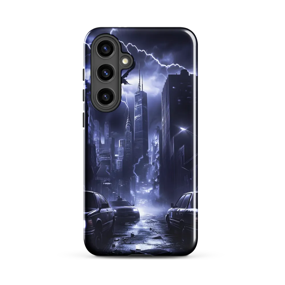 Stormy Cityscape: Shadows of the Night | Phone Case |  S24 Plus | Tough Case | Glossy