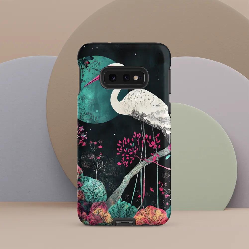 Ethereal Presence: Heron in a Floral Dreamscape