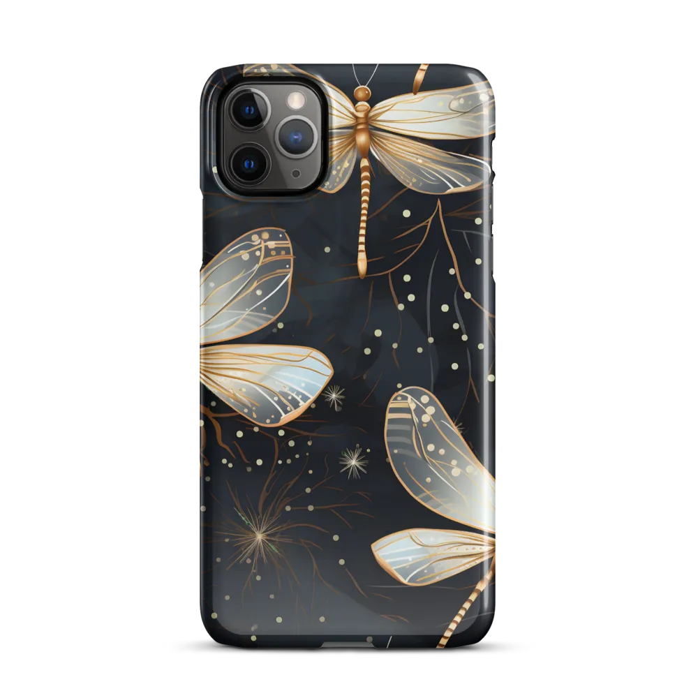 Ethereal Dance: Dragonflies in a Midnight Garden | Phone Case |  11 Pro Max | Snap Case | Glossy