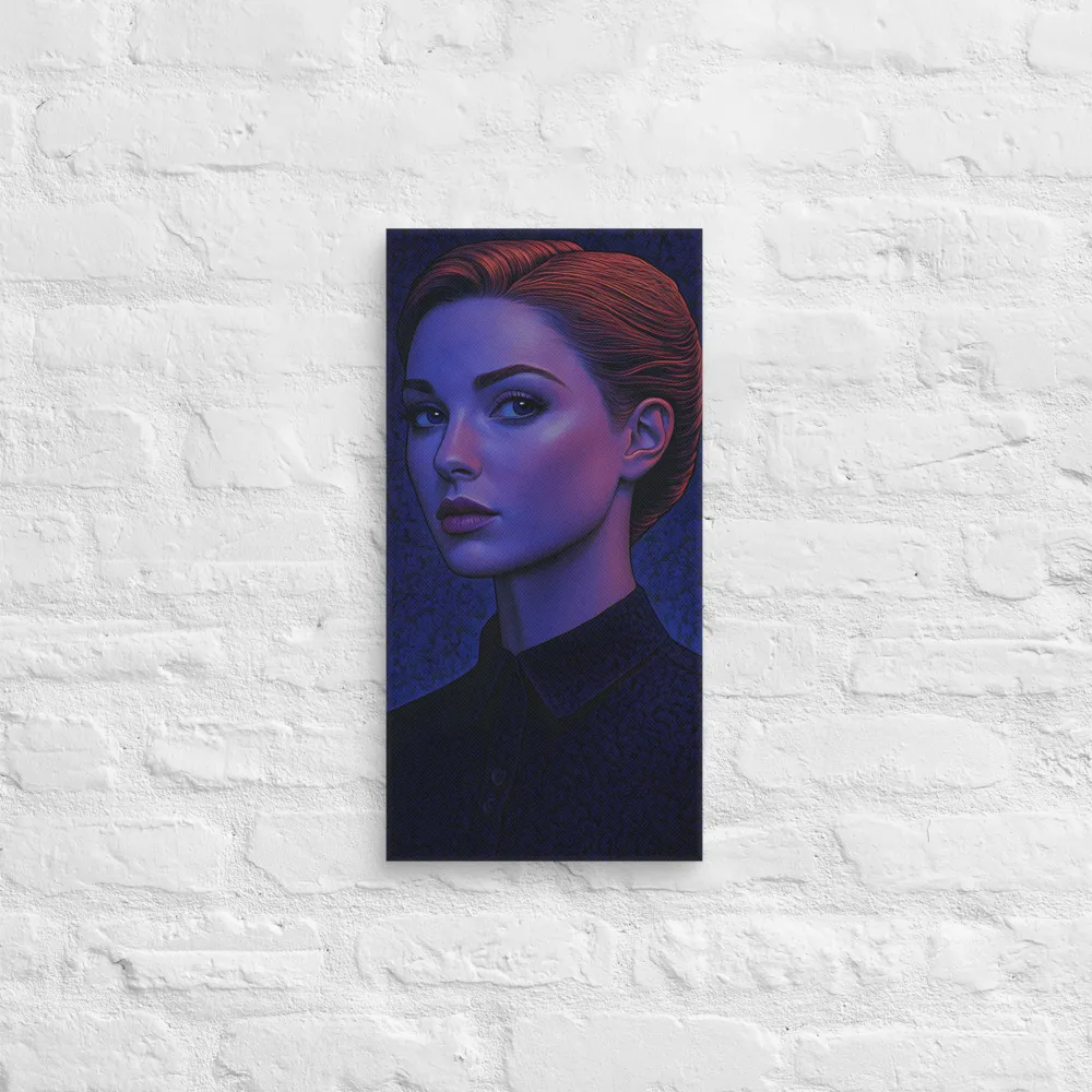 Ethereal Portrait in Blue and Red | Canvas | 10″×20″