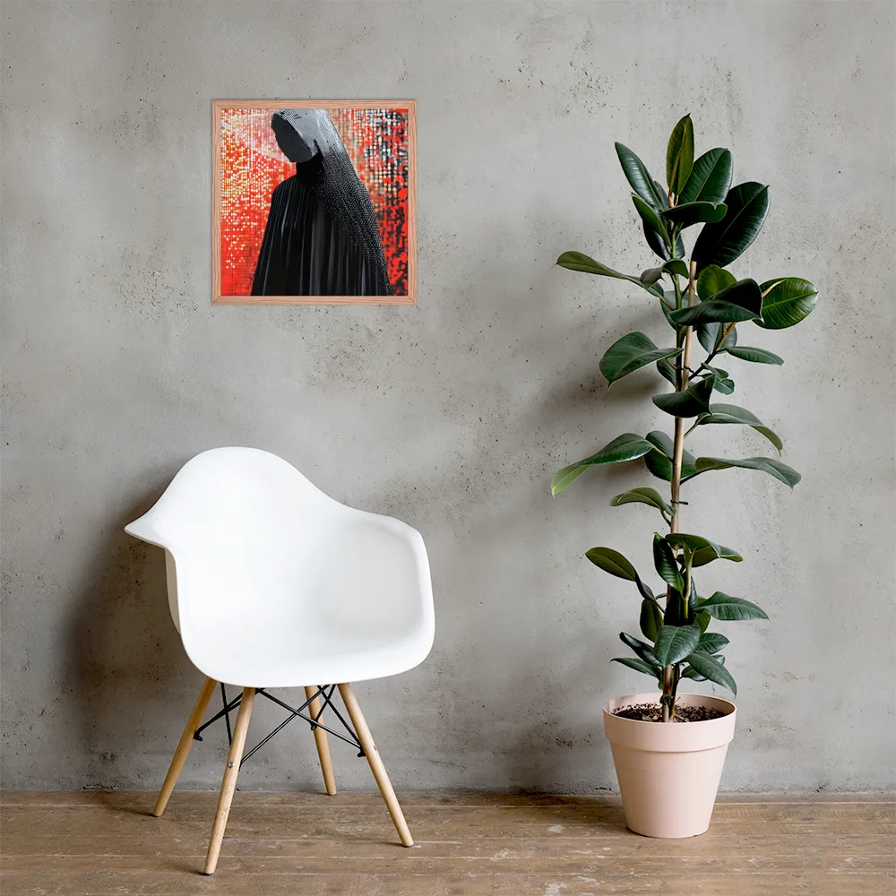 Veil of Modernity | Poster with Red oak Frame | 18″×18″