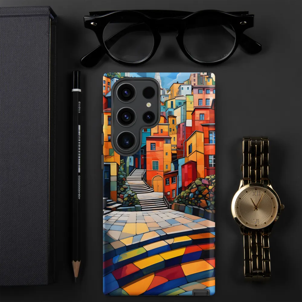 Vibrant Village: A Cubist Journey