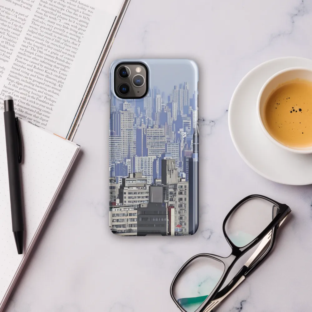 Urban Symphony: A Cityscape in Blues and Grays | Phone Case |  11 Pro Max | Snap Case | Glossy