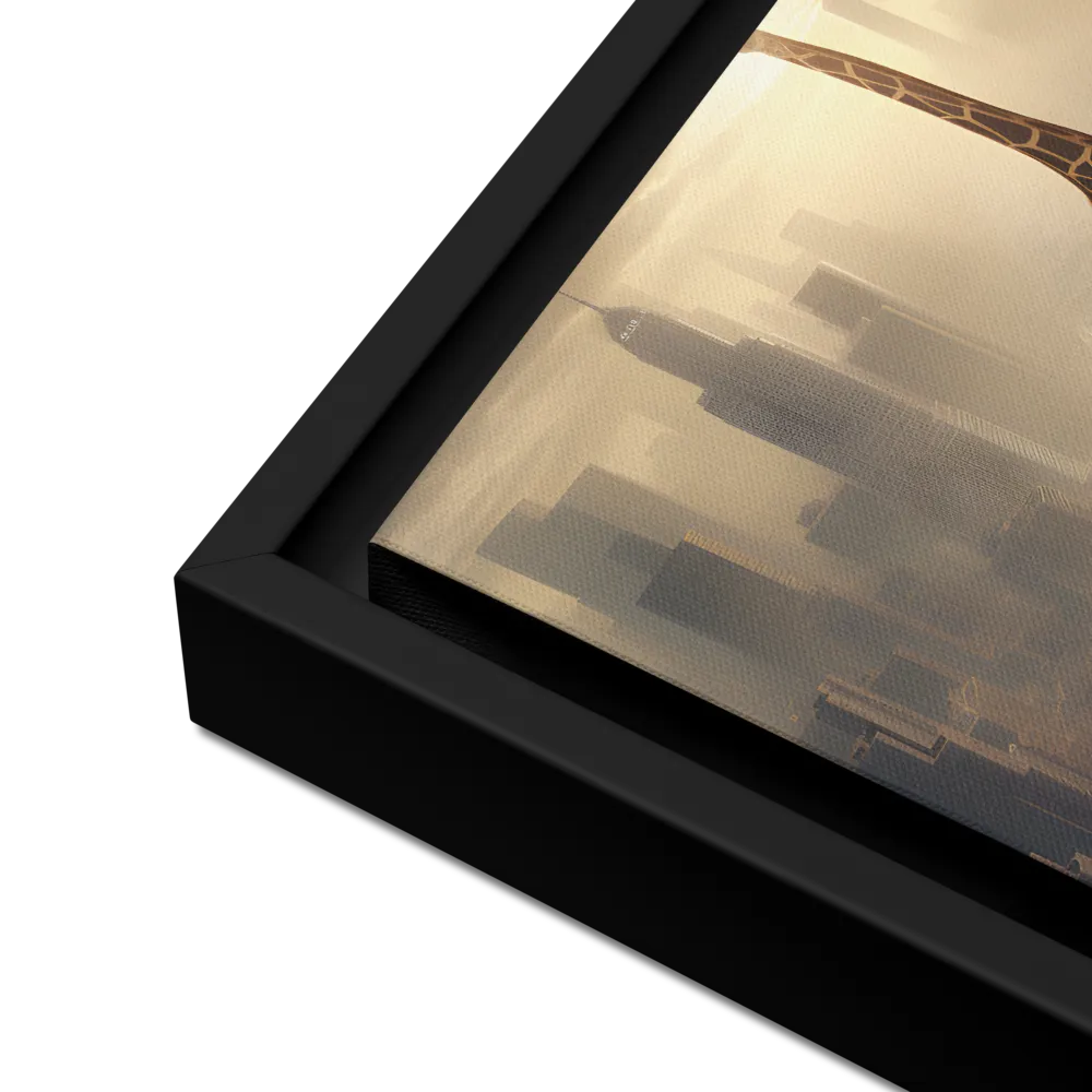 Urban Serengeti: A Giraffe's Perspective | Canvas with Black Frame | 12″×16″