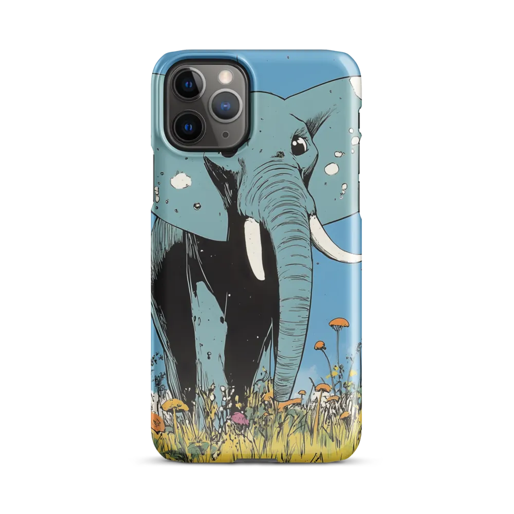 Whimsical Blue Elephant in Bloom