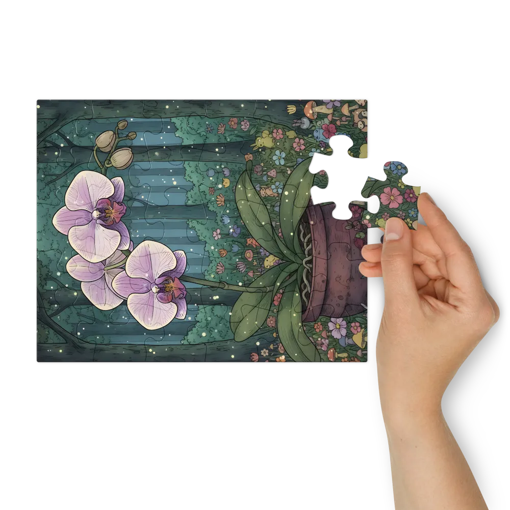 Enchanted Orchid 
 Jigsaw Puzzle in Tin Box
