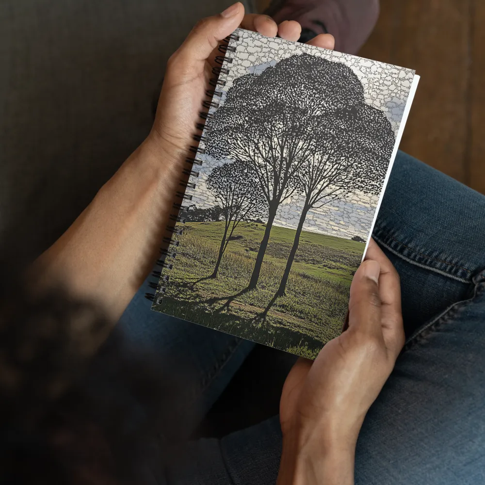 Tranquil Shadows: A Silhouette of Nature | Spiral Notebook