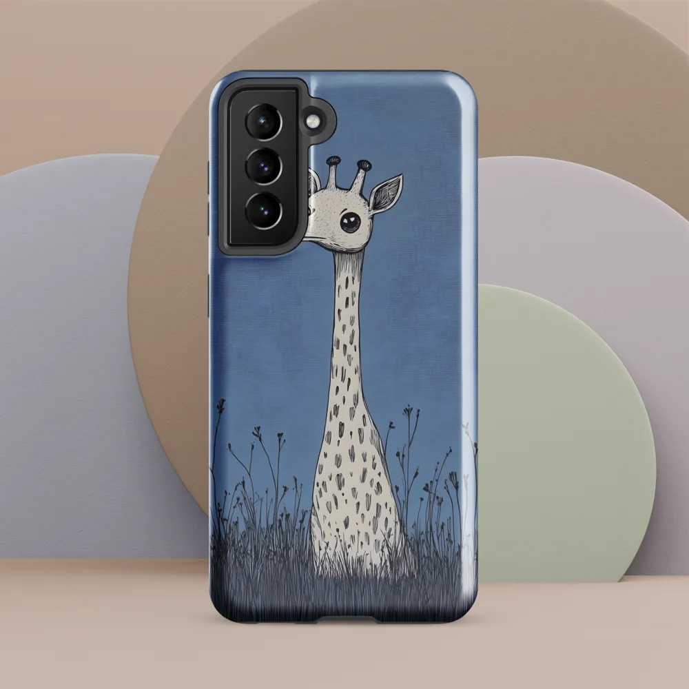 Whimsical Giraffe in Blue