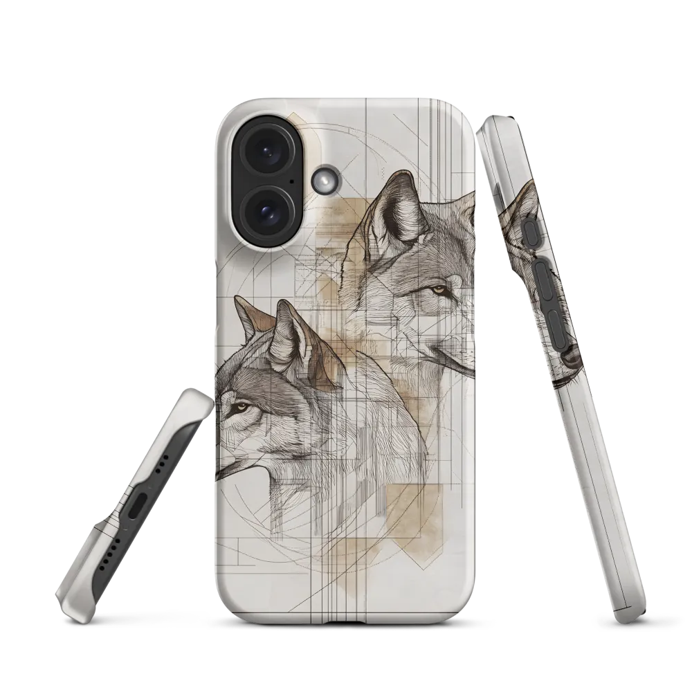 Geometric Harmony: The Essence of Wolves | Phone Case |  16 | Snap Case | Matte