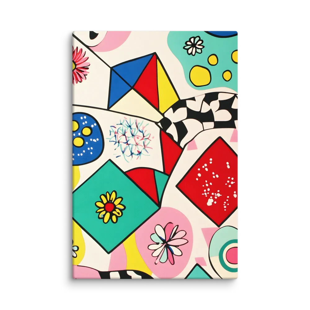 Joyful Geometry: A Playful Dance of Shapes and Colors | Canvas | 16″×24″