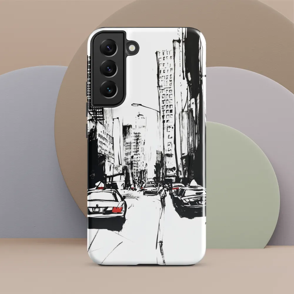 Urban Pulse: A Monochromatic Journey | Phone Case |  S22 Plus | Tough Case | Glossy