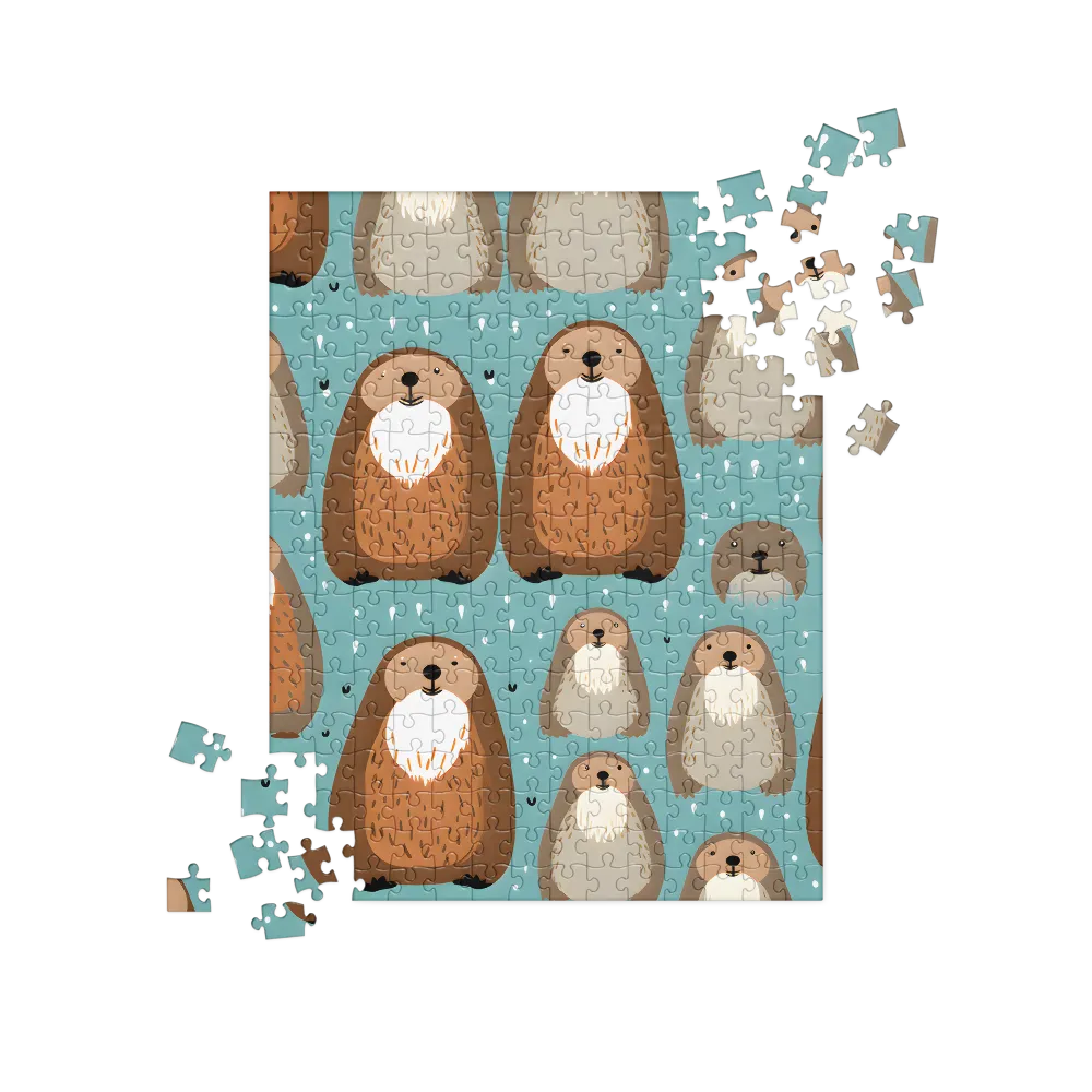 Whimsical Otter Pattern | Jigsaw Puzzle | 252 pieces