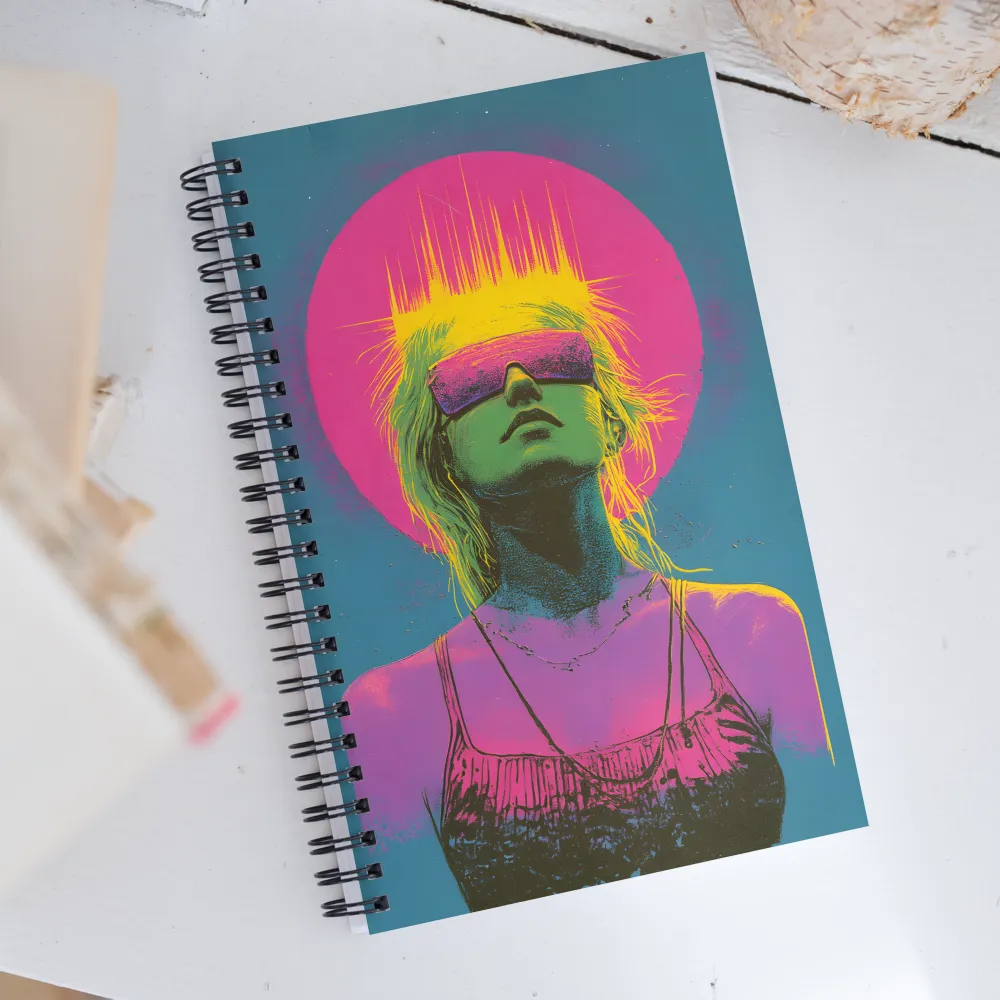 Neon Dreams: Portrait of a Modern Muse | Spiral Notebook