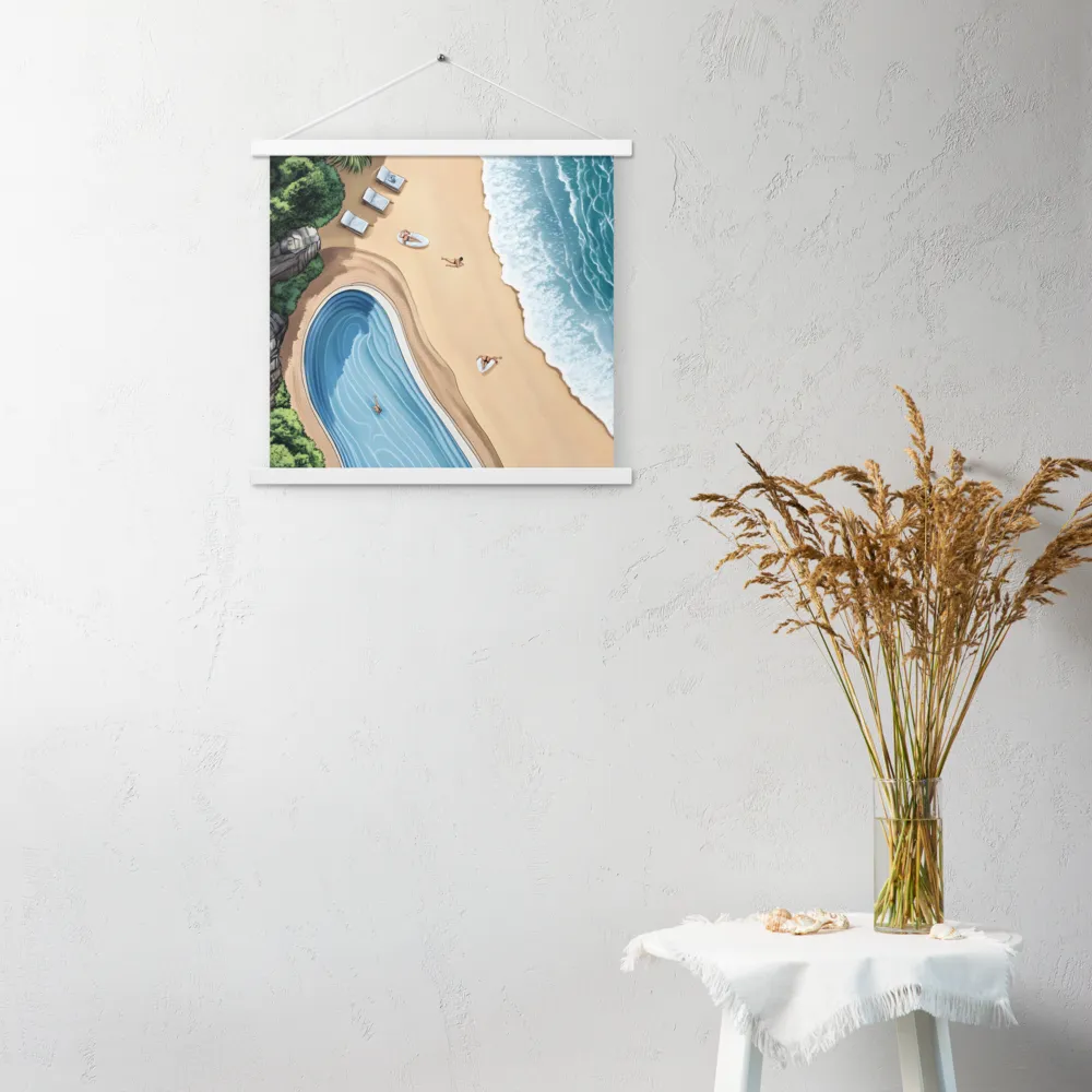 Serenity by the Shore | Poster With White Wood Hanger | 18″×18″