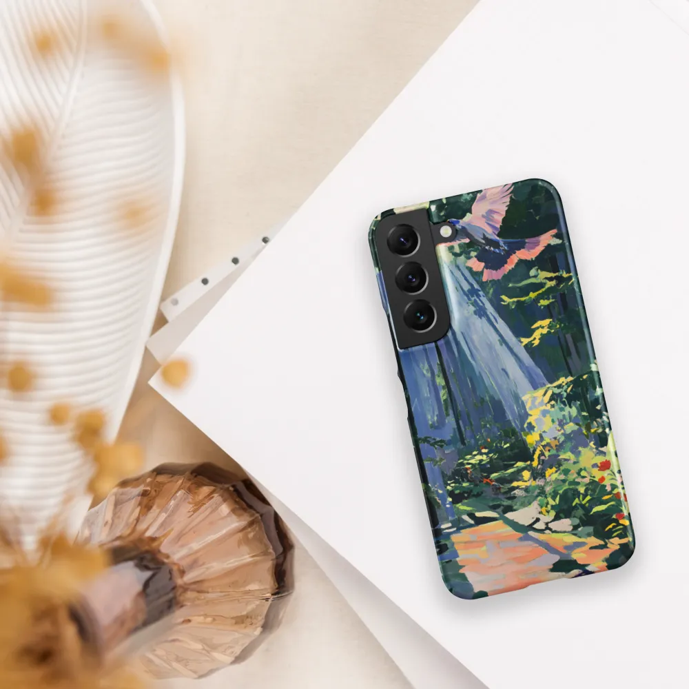 Flight of Light: A Serene Forest | Phone Case |  S22 | Snap Case | Matte