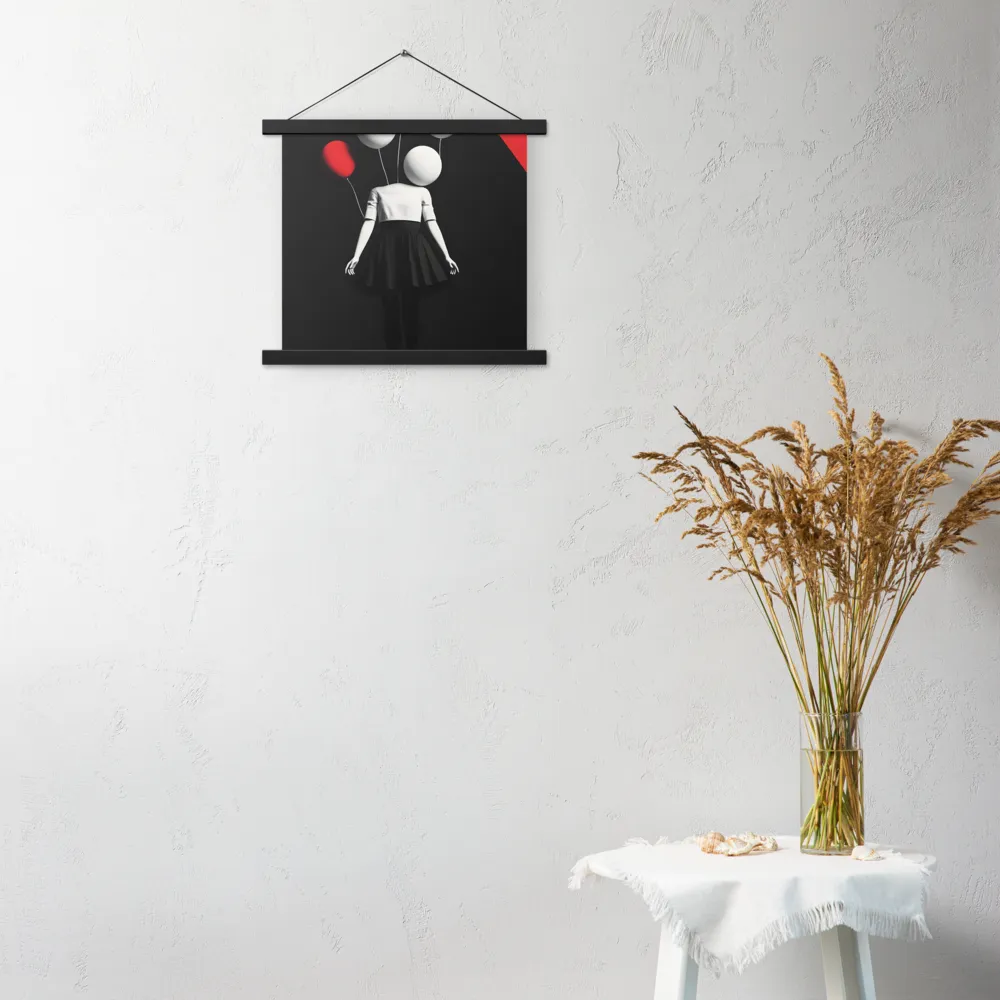 Suspended in Mystery | Poster With Black Wood Hanger | 14″×14″