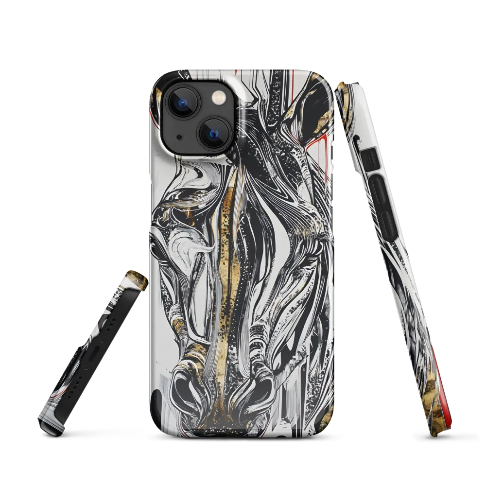 Ethereal Majesty: The Abstract Zebra | Phone Case |  13 | Snap Case | Glossy