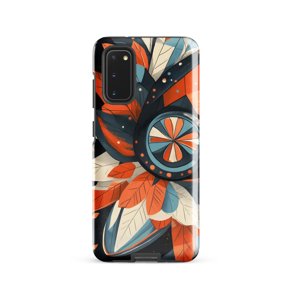 Floral Symphony in Orange and Teal