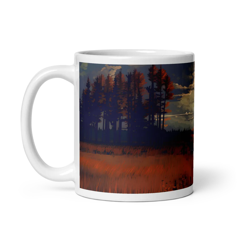 Whispers of Dusk: A Tranquil River Landscape | Mug with White inside | 11 oz