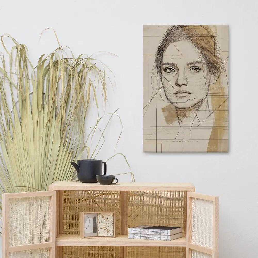 Geometric Elegance: A Modern Portrait | Canvas | 24″×36″