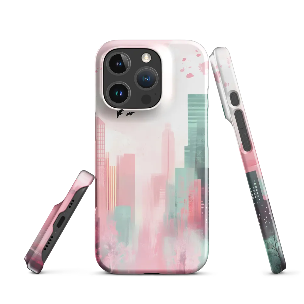 Dreamy Cityscape in Pink and Cyan