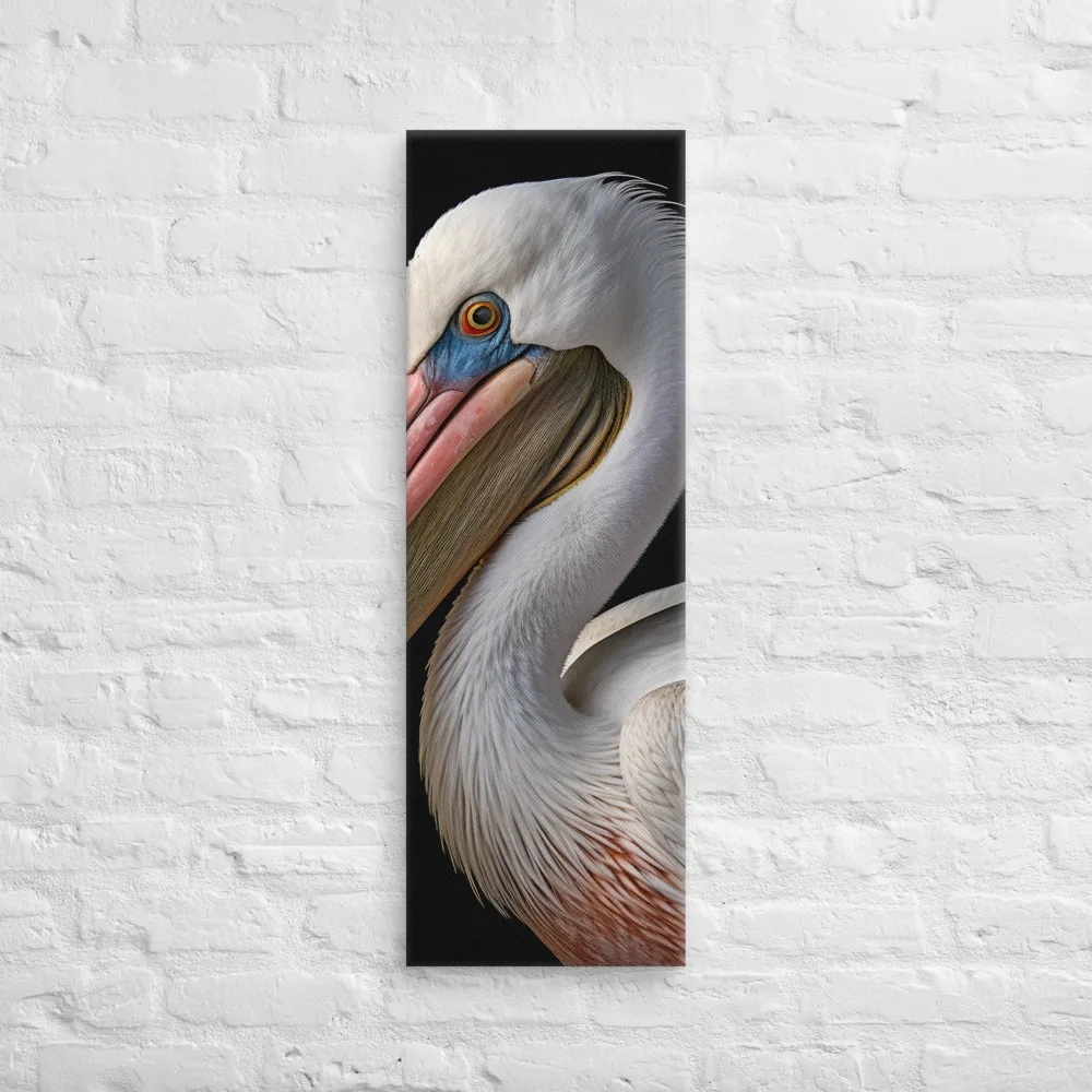 Elegance in White: The Pelican | Canvas | 12″×36″