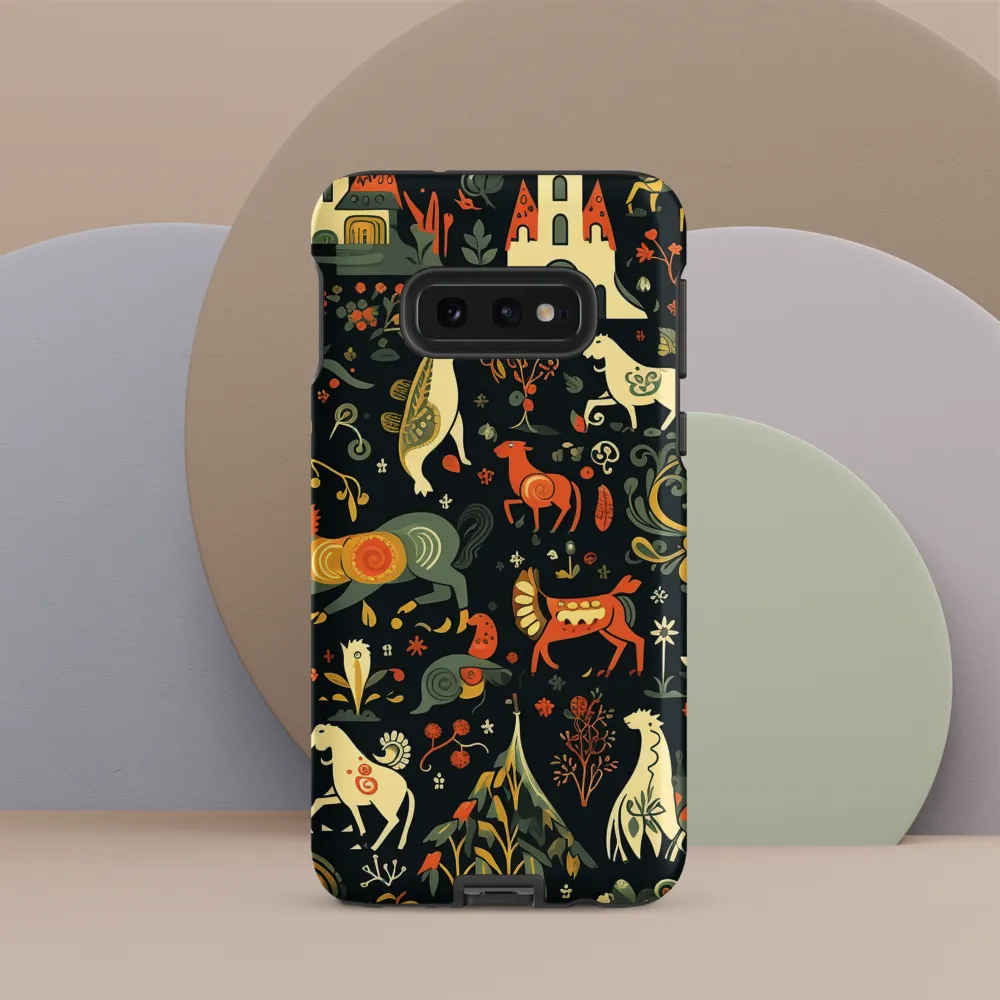 Whimsical Forest: A Folk Art Journey | Phone Case |  S10e | Tough Case | Matte