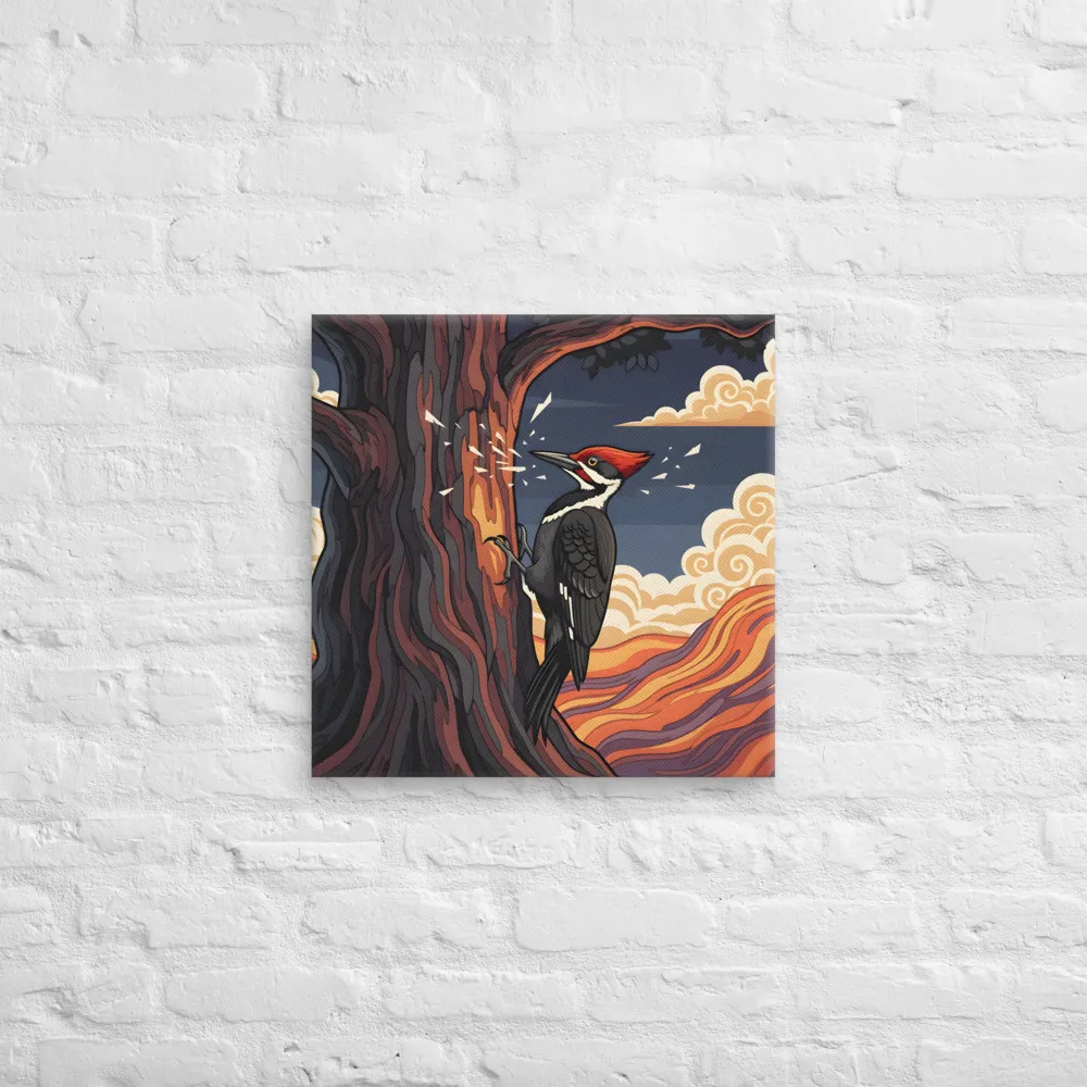 Woodpecker at Dusk 
 Canvas | 20″x 20″
