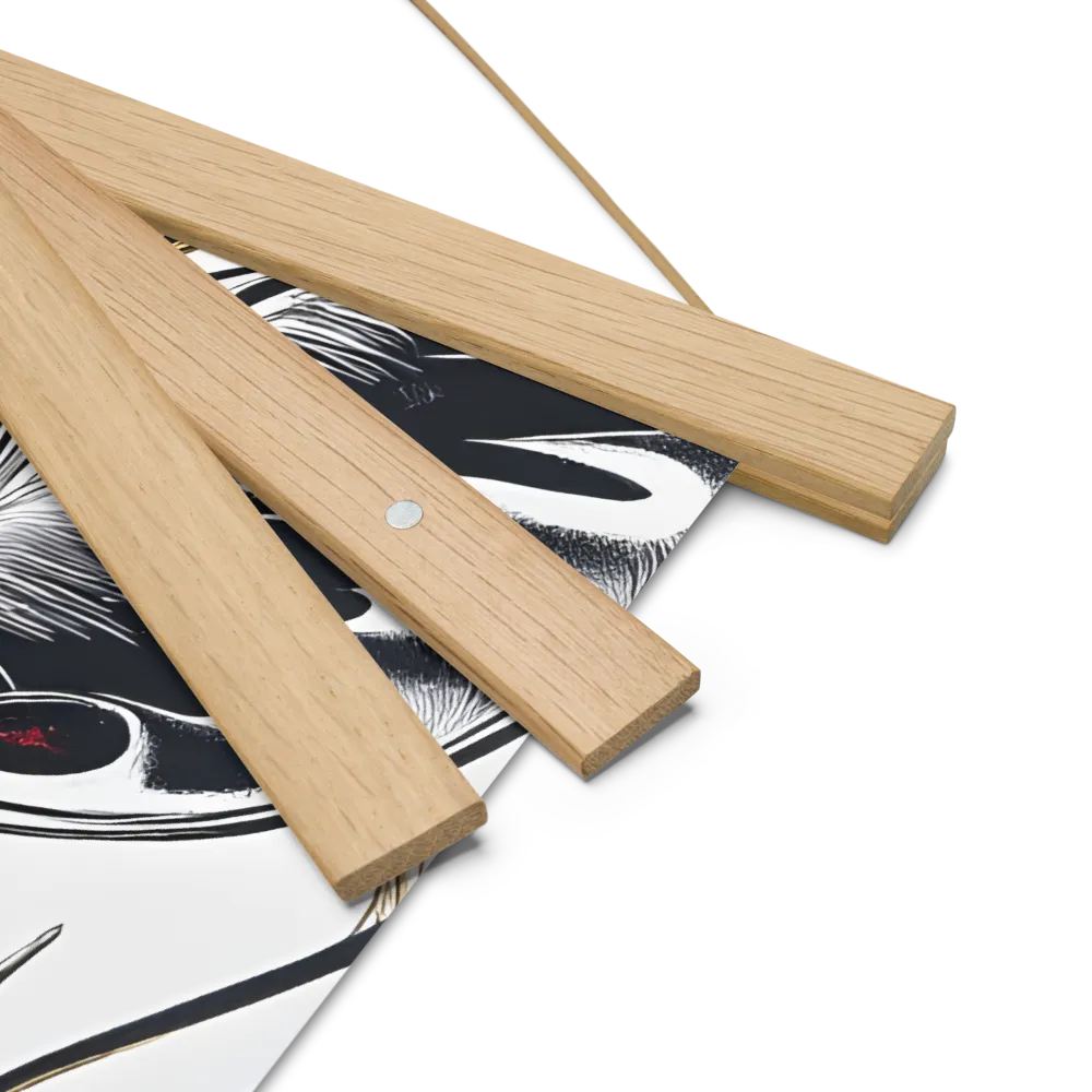 Floral Elegance: The Giraffe's Portrait | Poster With Oak Wood Hanger | 18″×18″
