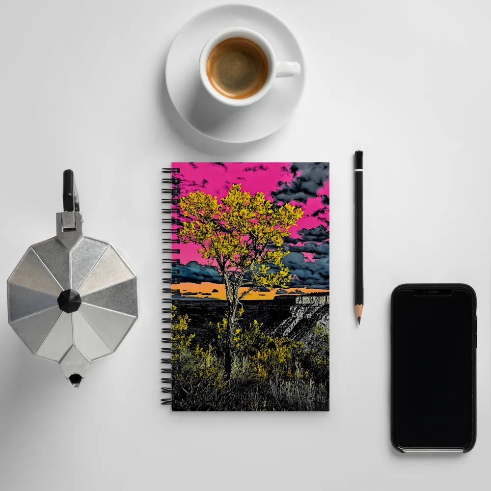 Ethereal Tree in a Surreal Landscape | Spiral Notebook