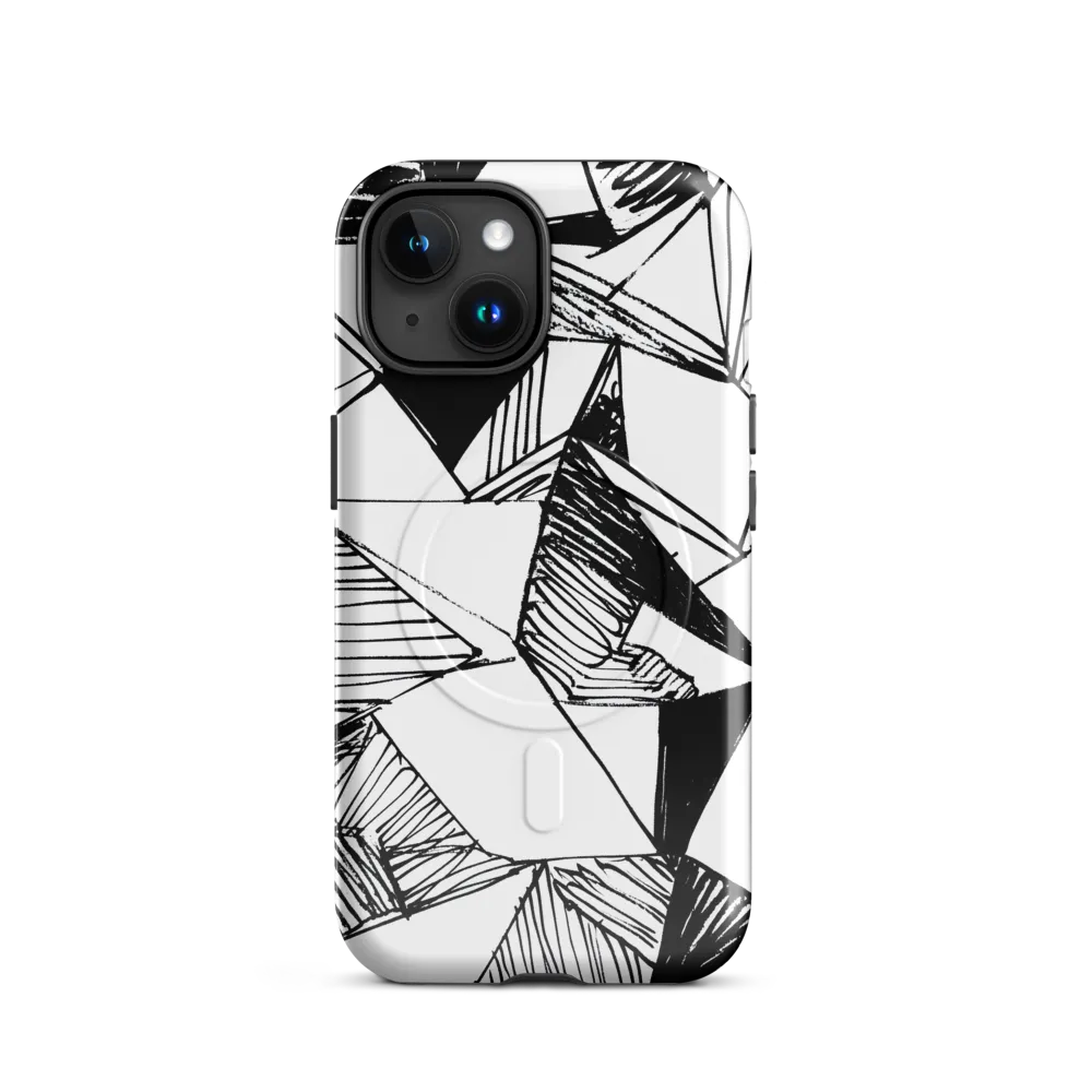 Dynamic Geometry in Ink | Phone Case |  15 | MagSafe® Tough Case | Glossy