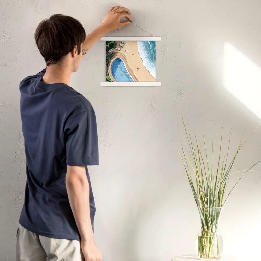 Serenity by the Shore | Poster With White Wood Hanger | 10″×10″