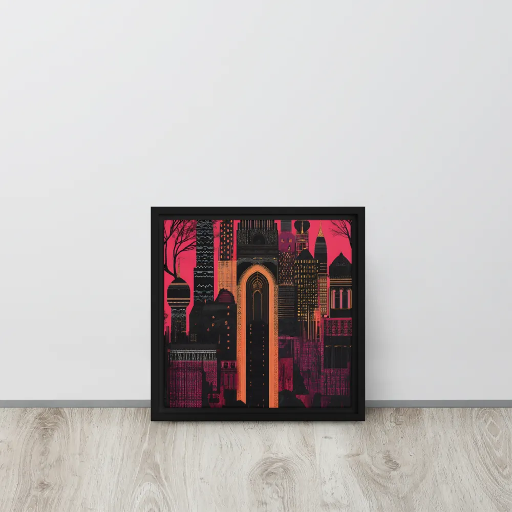 Urban Reverie | Canvas with Black Frame | 12″×12″