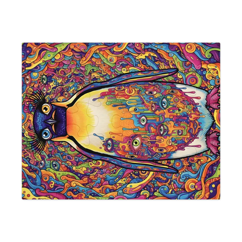 Psychedelic Penguin 
 Jigsaw Puzzle in Tin Box