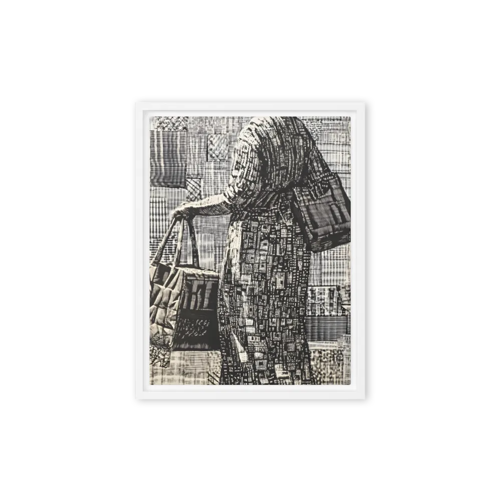 Urban Reflections: A Shopping Narrative | Canvas with White Frame | 9″×12″