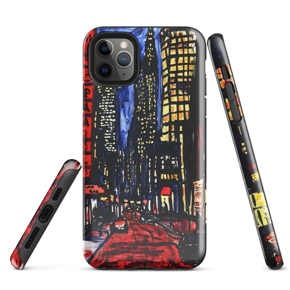 Urban Nightscape: A Journey Through Neon Lights | Phone Case |  11 Pro Max | Tough Case | Glossy