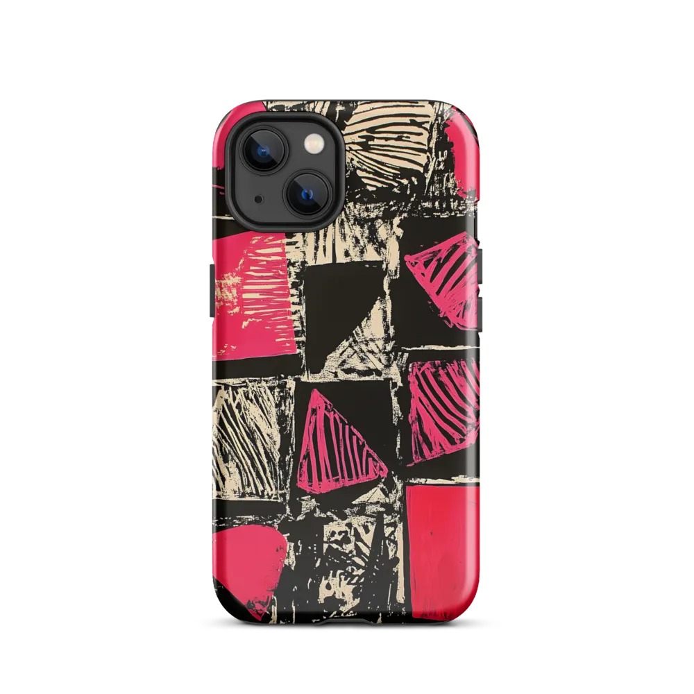 Geometric Symphony in Pink and Black