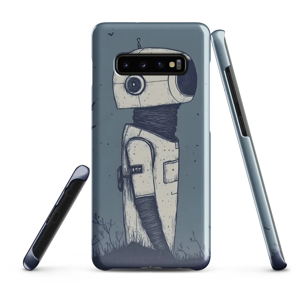 Contemplative Robot in a Barren Landscape | Phone Case |  S10 Plus | Snap Case | Glossy