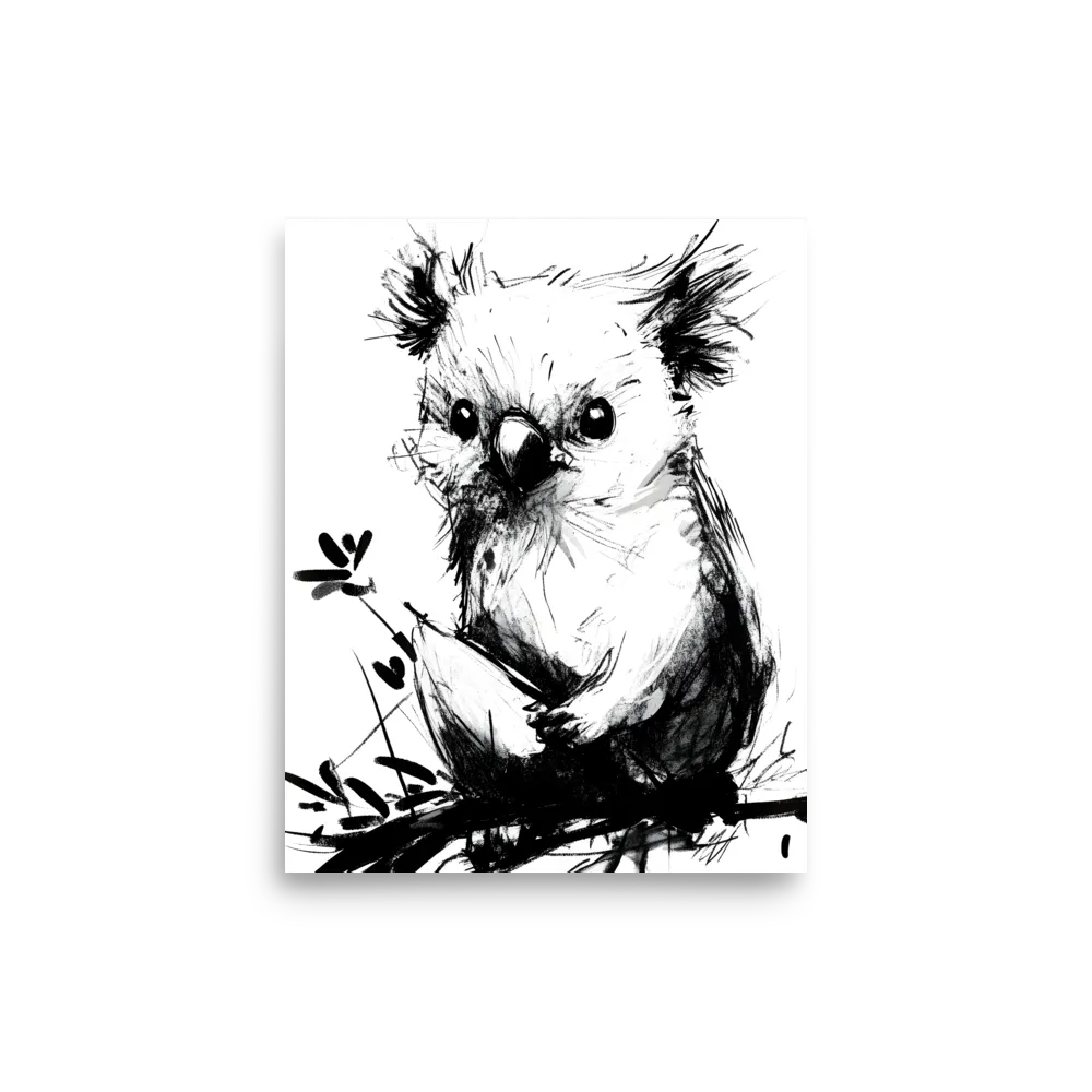 Whimsical Koala in Ink | Poster | 8″×10″
