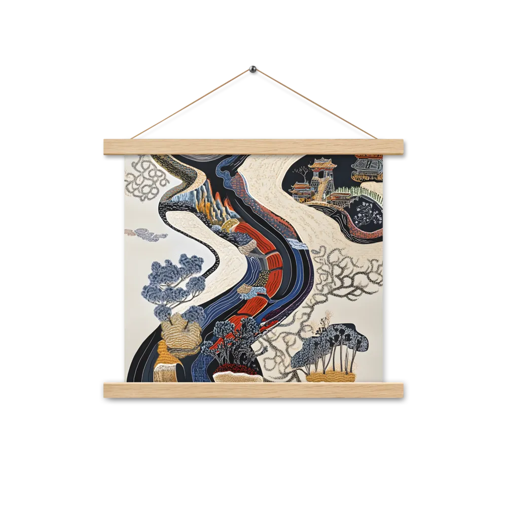 Flow of Tranquility | Poster With Oak Wood Hanger | 14″×14″