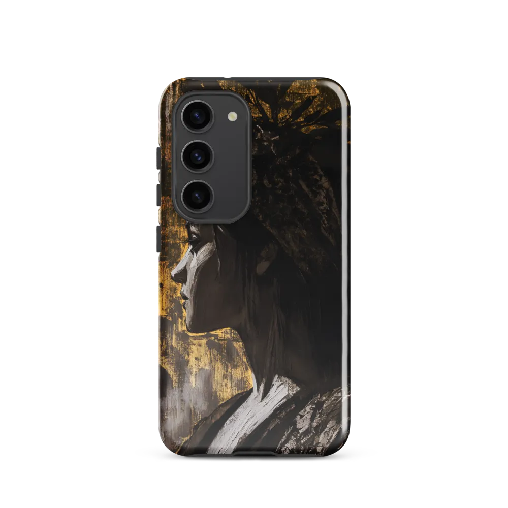 Golden Elegance: A Modern Profile Portrait