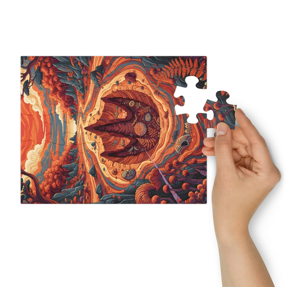 Amber River Crater 
 Jigsaw Puzzle in Tin Box