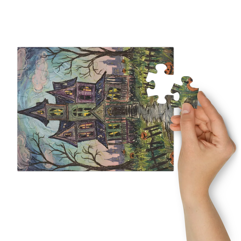 Haunted House at Dusk 
 Jigsaw Puzzle in Tin Box